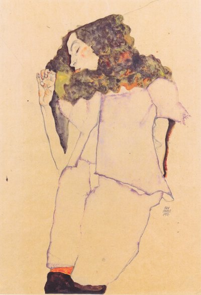 Sleeping Girl by Egon Schiele